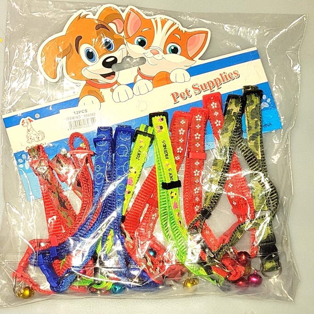 Wholesale 12PCs dog pet collars with bell charm